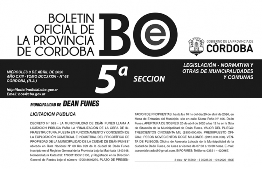 LLAMADO A LICITACIÓN PÚBLICA