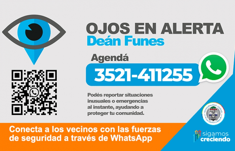 OJOS EN ALERTA YA FUNCIONA EN DEÁN FUNES