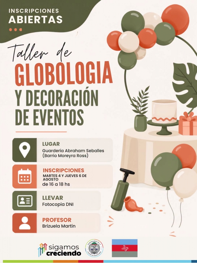 TALLER DE GLOBOLOGÍA Y DECORACIÓN DE EVENTOS