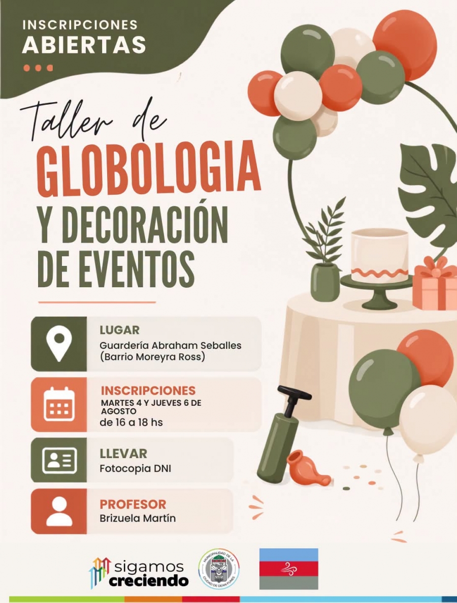 TALLER DE GLOBOLOGÍA Y DECORACIÓN DE EVENTOS