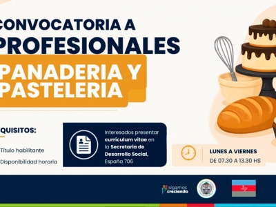 CONVOCATORIA A PROFESIONALES DE PANADERÍA Y PASTELERÍA